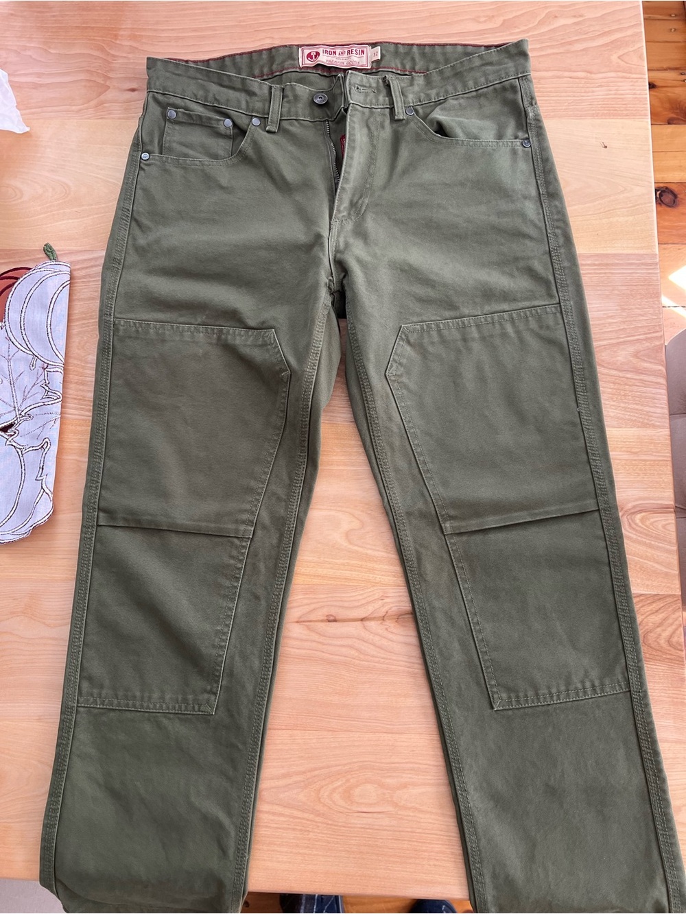 Men's Olive Green Workwear Pants. Worn ONCE Iron Resin, Anvil